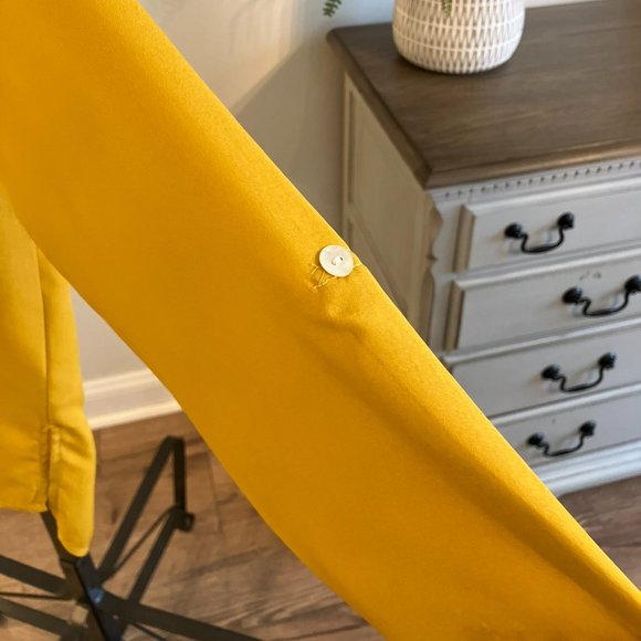 Fun & Flirt Women's 3/4 Sleeve Blouse, Size Medium, Mustard Yellow - Picture 4 of 6